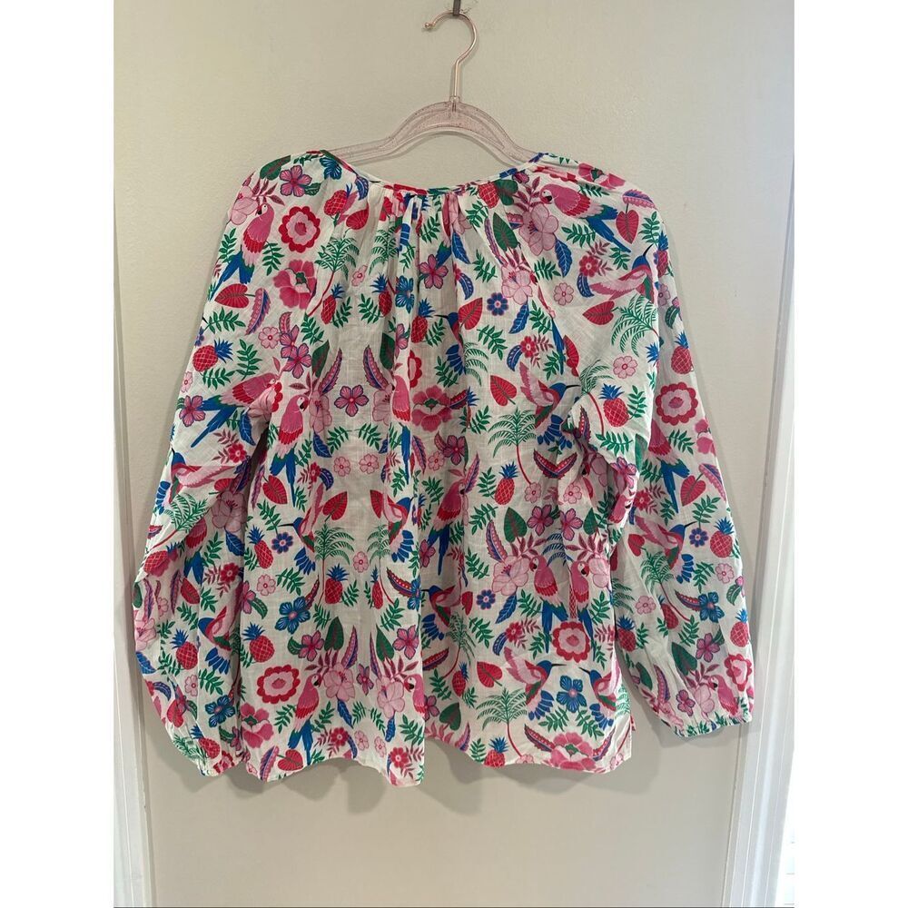 Boden Serena Tropical Floral Cotton Blouse US 10 - Picture 3 of 5